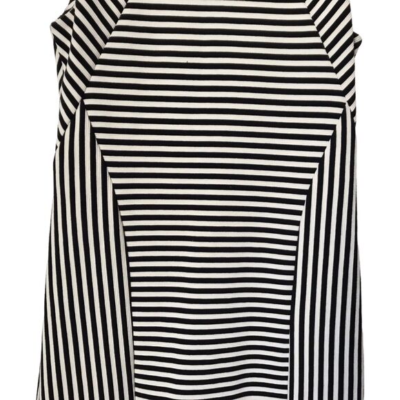 Joe Fresh Dress Size SP Black White Multi Striped Sleeveless Pencil Sheath - Picture 2 of 13